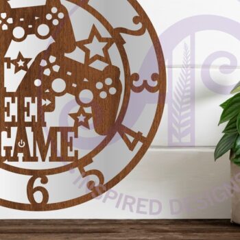 Intra απο ξύλο plywood 3mm-4mm πάχος -  με λέιζερ ρολόι τοίχου Gamer,  Δίασταση 30x20 cm INTRAFABR-86747276 - Image 2