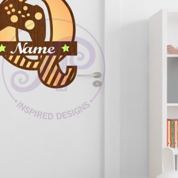 Intra απο ξύλο plywood 3mm-4mm πάχος - Gamer X κεφαλαίο μονόγραμμα Γράμμα Q Δίασταση 30x20 cm INTRAFABR-108988562 - Image 2