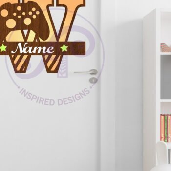 Intra απο ξύλο plywood 3mm-4mm πάχος - Gamer X κεφαλαίο μονόγραμμα Γράμμα W Δίασταση 30x20 cm INTRAFABR-108988432 - Image 2