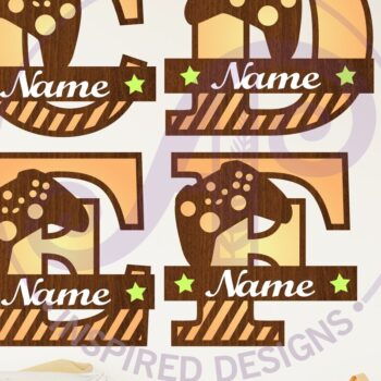 Intra απο ξύλο plywood 3mm-4mm πάχος - Πινακίδα ονόματος πακέτου γραμμάτων μονογράμματος Gamer X Δίασταση 30x20 cm INTRAFABR-109173678 - Image 1