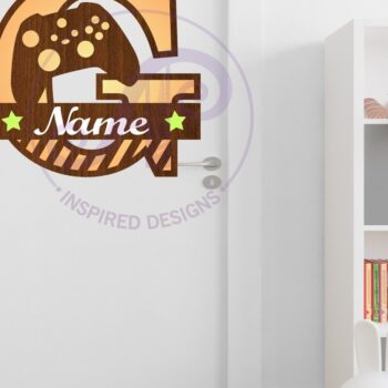 Intra απο ξύλο plywood 3mm-4mm πάχος - Πινακίδα ονόματος πακέτου γραμμάτων μονογράμματος Gamer X Δίασταση 30x20 cm INTRAFABR-109173678 - Image 5