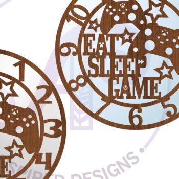 Intra απο ξύλο plywood 3mm-4mm πάχος - Gamer X Ρολόι τοίχου Laser Cut Files, Δίασταση 30x20 cm INTRAFABR-95759065 - Image 4