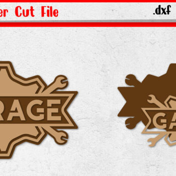 Intra απο ξύλο plywood 3mm-4mm πάχος - Garage Sign 2 - Vintage Sign Laser Cut F Δίασταση 30x20 cm INTRAFABR-97772056 - Image 1