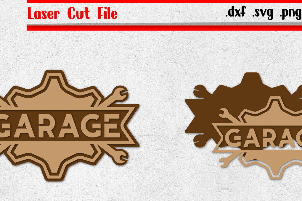 Intra απο ξύλο plywood 3mm-4mm πάχος - Garage Sign 2 - Vintage Sign Laser Cut F Δίασταση 30x20 cm INTRAFABR-97772056