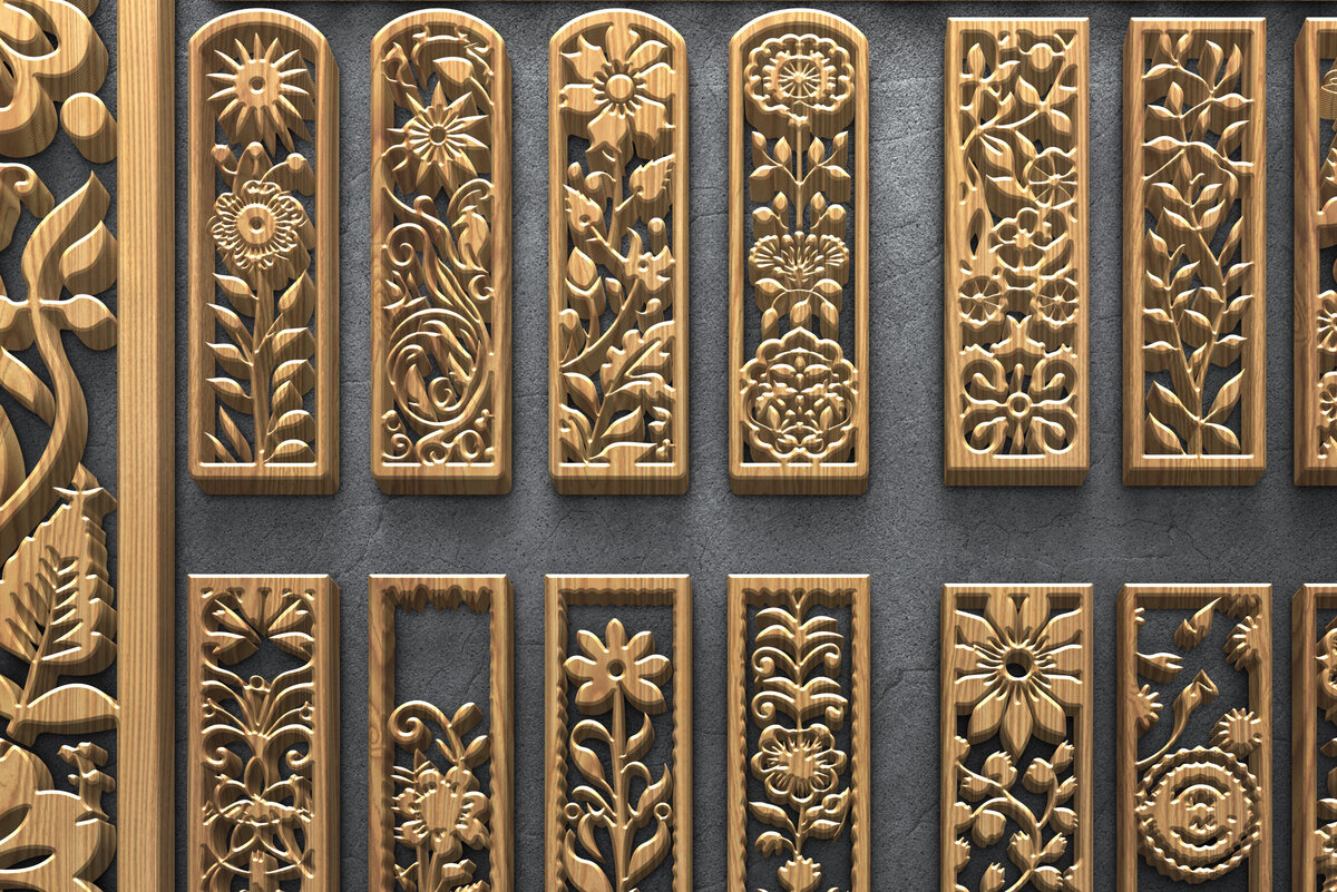 Intra απο ξύλο plywood 3mm-4mm πάχος - Πακέτο πάνελ λέιζερ Garden Bloom Δίασταση 3200x7200 cm INTRAFABR-124641705