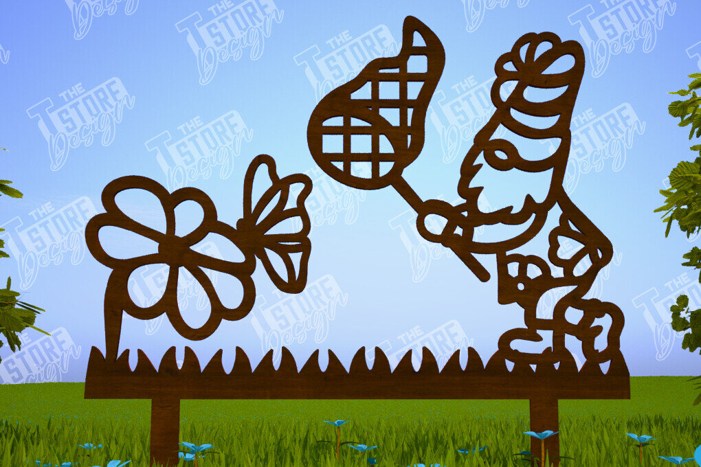 Intra απο ξύλο plywood 3mm-4mm πάχος - Διακόσμηση Κήπου Gnome | Πασσάλους γκαζόν Δίασταση 20x20 cm INTRAFABR-102895871