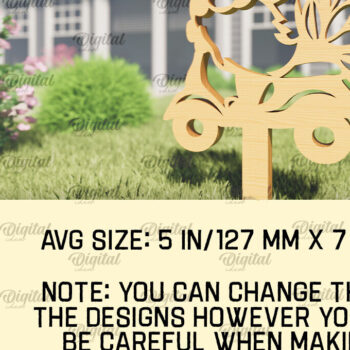 Intra απο ξύλο plywood 3mm-4mm πάχος - Garden Gnome. Πασσάλων Κήπου Δίασταση 30x20 cm INTRAFABR-94092603 - Image 2