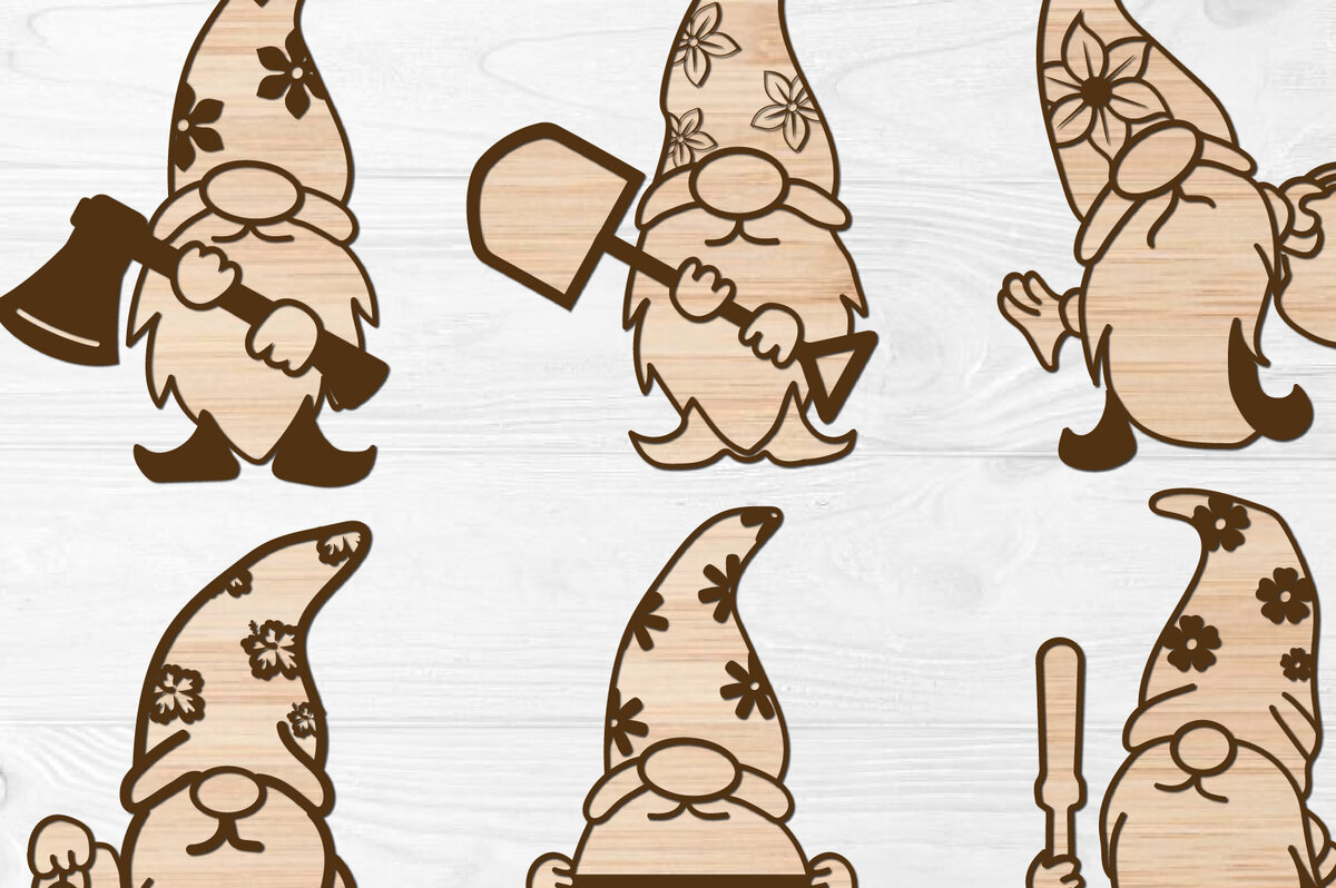 Intra απο ξύλο plywood 3mm-4mm πάχος - Garden Gnome Laser Cut  Δίασταση 20x20 cm INTRAFABR-67716848