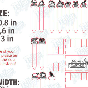 Intra απο ξύλο plywood 3mm-4mm πάχος - Σετ πασσάλων κήπου | Δείκτης φυτών | CNC Δίασταση 20x20 cm INTRAFABR-119540738 - Image 2