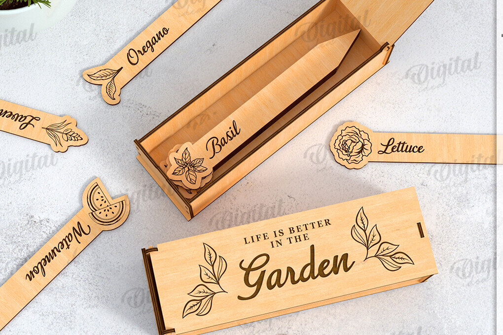 Intra απο ξύλο plywood 3mm-4mm πάχος - Πασσάλους κήπου με Box Laser Cut Δίασταση 30x20 cm INTRAFABR-121901848