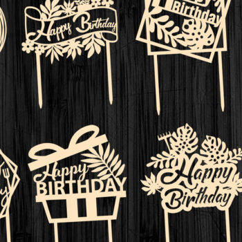 Intra απο ξύλο plywood 3mm-4mm πάχος - Gardener Happy Birthday Topper Bundle Δίασταση 20x20 cm INTRAFABR-65746844 - Image 3