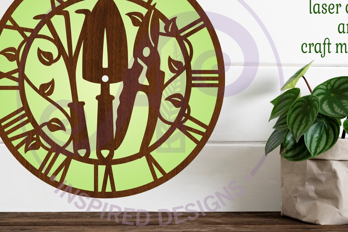 Intra απο ξύλο plywood 3mm-4mm πάχος -  με λέιζερ ρολόι τοίχου Gardeners Δίασταση 30x20 cm INTRAFABR-110081759