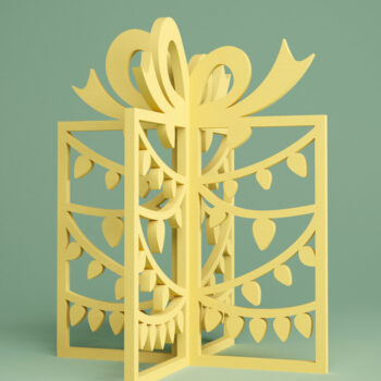 Intra απο ξύλο plywood 3mm-4mm πάχος - γιρλάντα. 3D μόνιμο παρόν Δίασταση 30x20 cm INTRAFABR-81905694 - Image 1