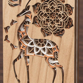 Intra απο ξύλο plywood 3mm-4mm πάχος - Γαζέλα Πολυστρωματική Μάνταλα Δίασταση 30x30 cm INTRAFABR-14915603 - Image 3