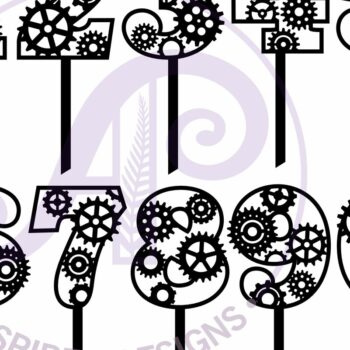 Intra απο ξύλο plywood 3mm-4mm πάχος - Gears Number Cake Toppers Cut Files Δίασταση 30x20 cm INTRAFABR-107211655 - Image 3