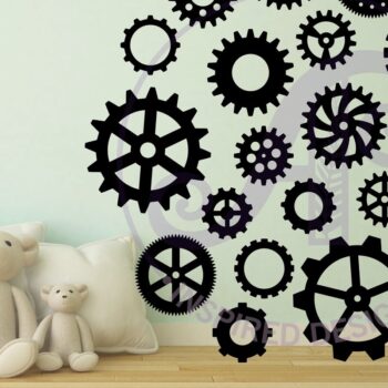 Intra απο ξύλο plywood 3mm-4mm πάχος - Gears Silhouette Laser Cut Shapes X 20 Δίασταση 30x20 cm INTRAFABR-96460489 - Image 2