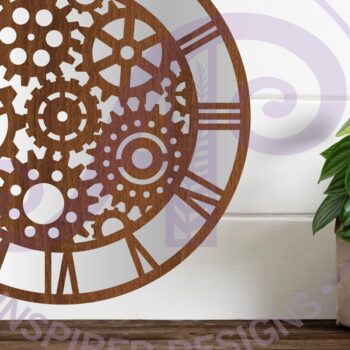 Intra απο ξύλο plywood 3mm-4mm πάχος -  με λέιζερ ρολόι τοίχου Gears,  Δίασταση 30x20 cm INTRAFABR-82275275 - Image 1