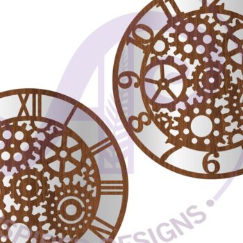 Intra απο ξύλο plywood 3mm-4mm πάχος -  με λέιζερ ρολόι τοίχου Gears,  Δίασταση 30x20 cm INTRAFABR-82275275 - Image 4