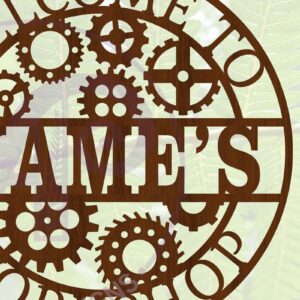 Intra απο ξύλο plywood 3mm-4mm πάχος - Πινακίδα ονόματος εργαστηρίου Gears  Cut File Δίασταση 30x20 cm INTRAFABR-68684930