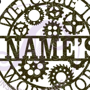 Intra απο ξύλο plywood 3mm-4mm πάχος - Πινακίδα ονόματος εργαστηρίου Gears Cut File Δίασταση 30x20 cm INTRAFABR-68684930 - Image 2