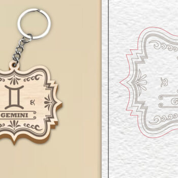 Intra απο ξύλο plywood 3mm-4mm πάχος - Κοπή Laser Μπρελόκ Gemini | Ζώδιο Δίασταση 4x4 cm INTRAFABR-99971935 - Image 1