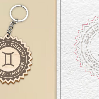 Intra απο ξύλο plywood 3mm-4mm πάχος - Κοπή Laser Μπρελόκ Gemini | Ζώδιο Δίασταση 4x4 cm INTRAFABR-99985562 - Image 1