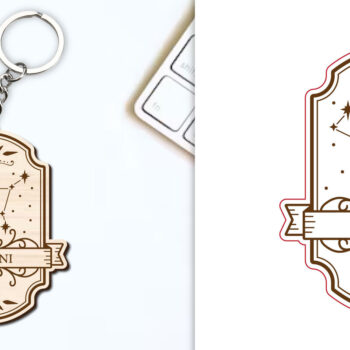 Intra απο ξύλο plywood 3mm-4mm πάχος - Κοπή Laser Μπρελόκ Gemini | Ζώδιο Δίασταση 4x4 cm INTRAFABR-98419309 - Image 1