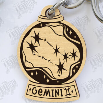 Intra απο ξύλο plywood 3mm-4mm πάχος - Μπρελόκ Gemini Zodiac Laser Cut| Ζωδιακός κύκλος Δίασταση 4x4 cm INTRAFABR-123373706 - Image 1