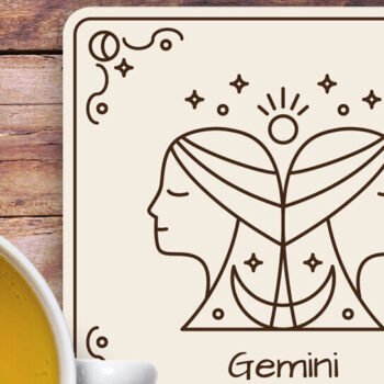 Intra απο ξύλο plywood 3mm-4mm πάχος - Σουβέρ Zodiac Gemini Χαρακτική με λέιζερ Δίασταση 30x20 cm INTRAFABR-122549382 - Image 2