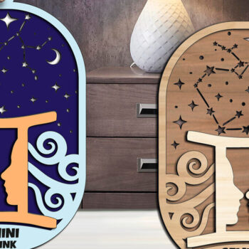 Intra απο ξύλο plywood 3mm-4mm πάχος - Διακόσμηση για το Στάδιο Δίδυμο Zodiac για το σπίτι Δίασταση 6x6 cm INTRAFABR-105821814 - Image 1