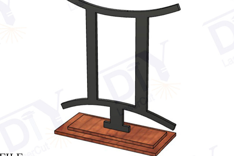 Intra απο ξύλο plywood 3mm-4mm πάχος - Δίδυμοι Ζώδια με Stand  Δίασταση 4x4 cm INTRAFABR-111561594