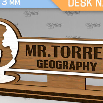 Intra απο ξύλο plywood 3mm-4mm πάχος - Γραφείο Καθηγητή Γεωγραφίας Ονοματεπώνυμο Laser Δίασταση 30x20 cm INTRAFABR-103439924 - Image 1