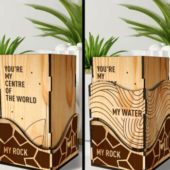 Intra απο ξύλο plywood 3mm-4mm πάχος - Γεωλογία της ΑΓΑΠΗΣ | Κουτί δώρου | Δίασταση 15x15 cm INTRAFABR-70971485 - Image 2