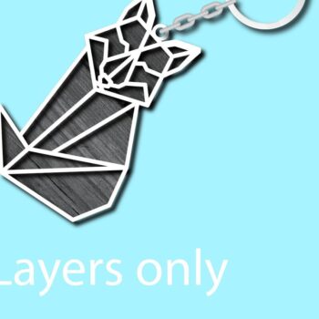 Intra απο ξύλο plywood 3mm-4mm πάχος - Πακέτο μπρελόκ με γεωμετρικό ζώο  Δίασταση 4x4 cm INTRAFABR-33933174 - Image 2