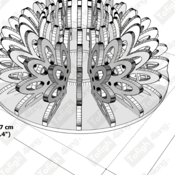 Intra απο ξύλο plywood 3mm-4mm πάχος - Γεωμετρική Κηροπήγιο Σχέδιο κοπής με λέιζερ Δίασταση 20x20 cm INTRAFABR-121863565 - Image 1