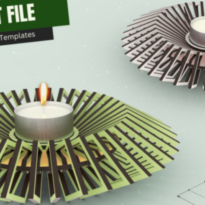 Intra απο ξύλο plywood 3mm-4mm πάχος - Γεωμετρικό, Κηροπήγιο, Κοπή Laser,  Δίασταση 20x20 cm INTRAFABR-102240299