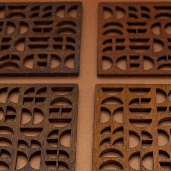 Intra απο ξύλο plywood 3mm-4mm πάχος - Γεωμετρικό σουβέρ για κόφτη λέιζερ Δίασταση 30x20 cm INTRAFABR-53886269 - Image 3