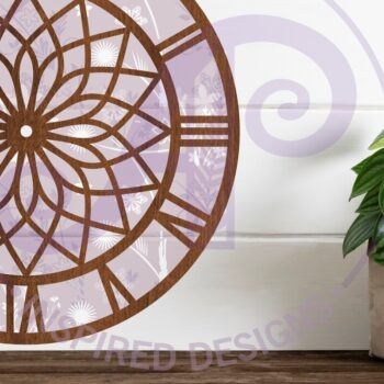 Intra απο ξύλο plywood 3mm-4mm πάχος - Γεωμετρικό σχέδιο 3 Ρολόι τοίχου  Δίασταση 30x20 cm INTRAFABR-95616074 - Image 2