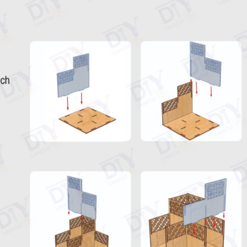 Intra απο ξύλο plywood 3mm-4mm πάχος -  κοπής με λέιζερ Geometric Desk Organizer Δίασταση 20x20 cm INTRAFABR-116658058 - Image 4