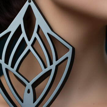 Intra απο ξύλο plywood 3mm-4mm πάχος -  κοπής με λέιζερ γεωμετρικό σκουλαρίκι  Δίασταση 3x3 cm INTRAFABR-95733964 - Image 1