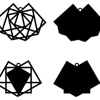 Intra απο ξύλο plywood 3mm-4mm πάχος - Γεωμετρικό Σκουλαρίκι  Πολύγωνο Σκουλαρίκι Δίασταση 3x3 cm INTRAFABR-77080680 - Image 1