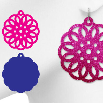 Intra απο ξύλο plywood 3mm-4mm πάχος - Γεωμετρικά σκουλαρίκια Δίασταση 3x3 cm INTRAFABR-8772058 - Image 1