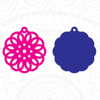 Intra απο ξύλο plywood 3mm-4mm πάχος - Γεωμετρικά σκουλαρίκια Δίασταση 3x3 cm INTRAFABR-8772058 - Image 4