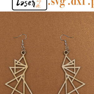 Intra απο ξύλο plywood 3mm-4mm πάχος -  γεωμετρικών σκουλαρίκια για κόφτη λέιζερ Δίασταση 3x3 cm INTRAFABR-53397251