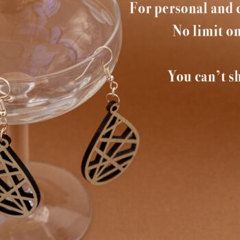 Intra απο ξύλο plywood 3mm-4mm πάχος - γεωμετρικών σκουλαρίκια για κόφτη λέιζερ Δίασταση 3x3 cm INTRAFABR-52583405 - Image 5