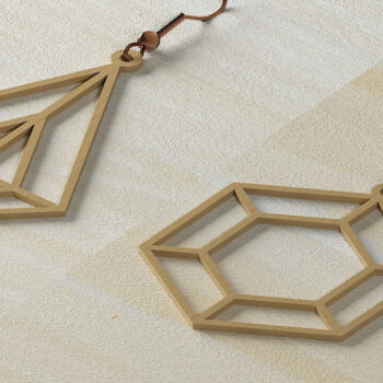 Intra απο ξύλο plywood 3mm-4mm πάχος - Γεωμετρικά σκουλαρίκια για μηχανές κοπής 468 Δίασταση 3x3 cm INTRAFABR-56475669 - Image 6