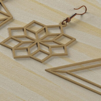 Intra απο ξύλο plywood 3mm-4mm πάχος - Γεωμετρικά σκουλαρίκια για μηχανές κοπής 468 Δίασταση 3x3 cm INTRAFABR-56475669 - Image 8