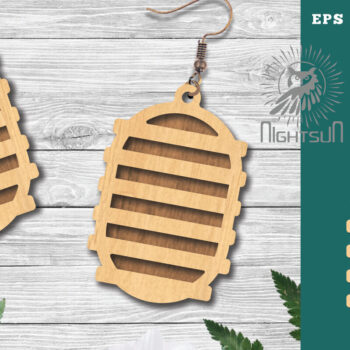 Intra απο ξύλο plywood 3mm-4mm πάχος - Γεωμετρικά σκουλαρίκια  1 Δίασταση 3x3 cm INTRAFABR-124447802 - Image 1