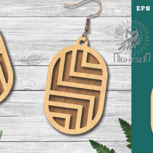 Intra απο ξύλο plywood 3mm-4mm πάχος - Γεωμετρικά σκουλαρίκια Laser Cut 10 Δίασταση 3x3 cm INTRAFABR-124448191