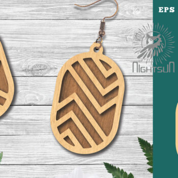 Intra απο ξύλο plywood 3mm-4mm πάχος - Γεωμετρικά σκουλαρίκια  12 Δίασταση 3x3 cm INTRAFABR-124448254 - Image 1